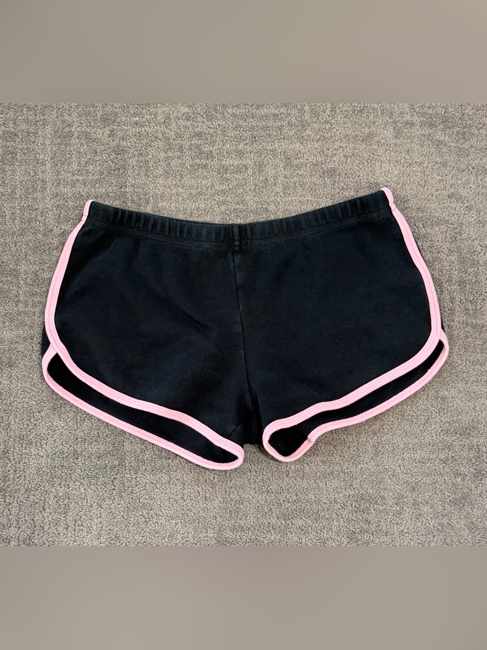 VTG American Apparel Interlock Running Shorts Black Pink Trim